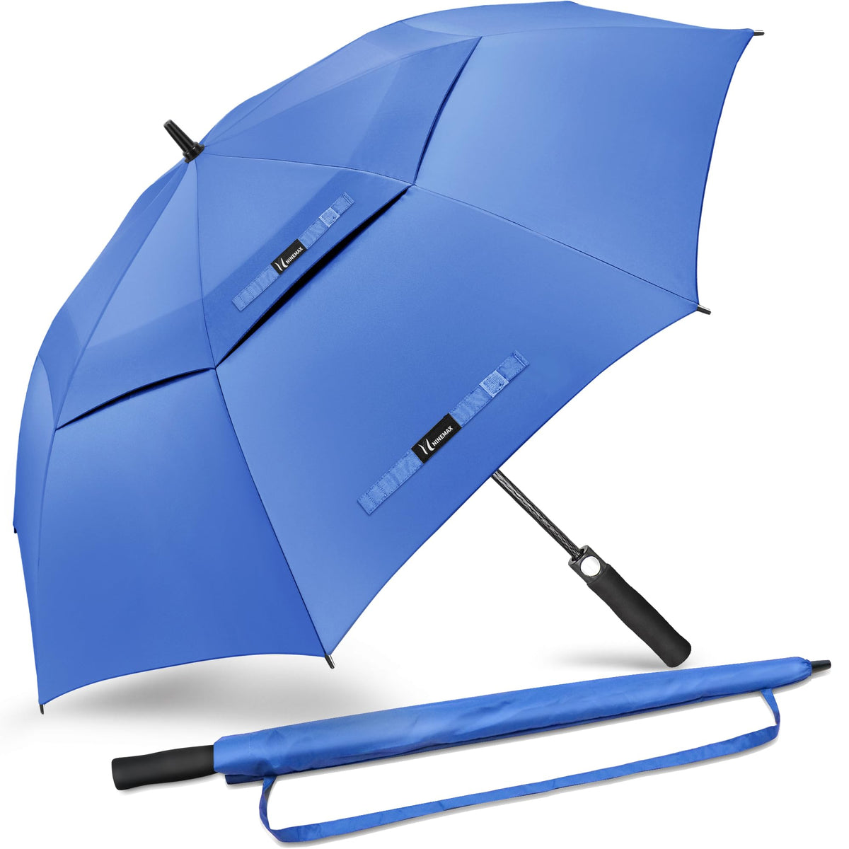 NINEMAX Large Golf Umbrella Windproof Strong 54/62/68 Inch,Extra Big Golf Umbrellas Automatic Open Double Canopy for Gents Women