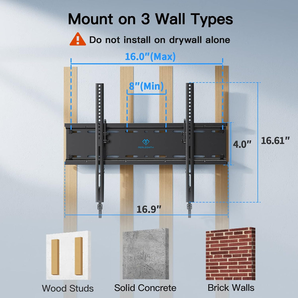 PERLESMITH Tilting TV Wall Mount for 23–60 inch TVs up to 115 lbs