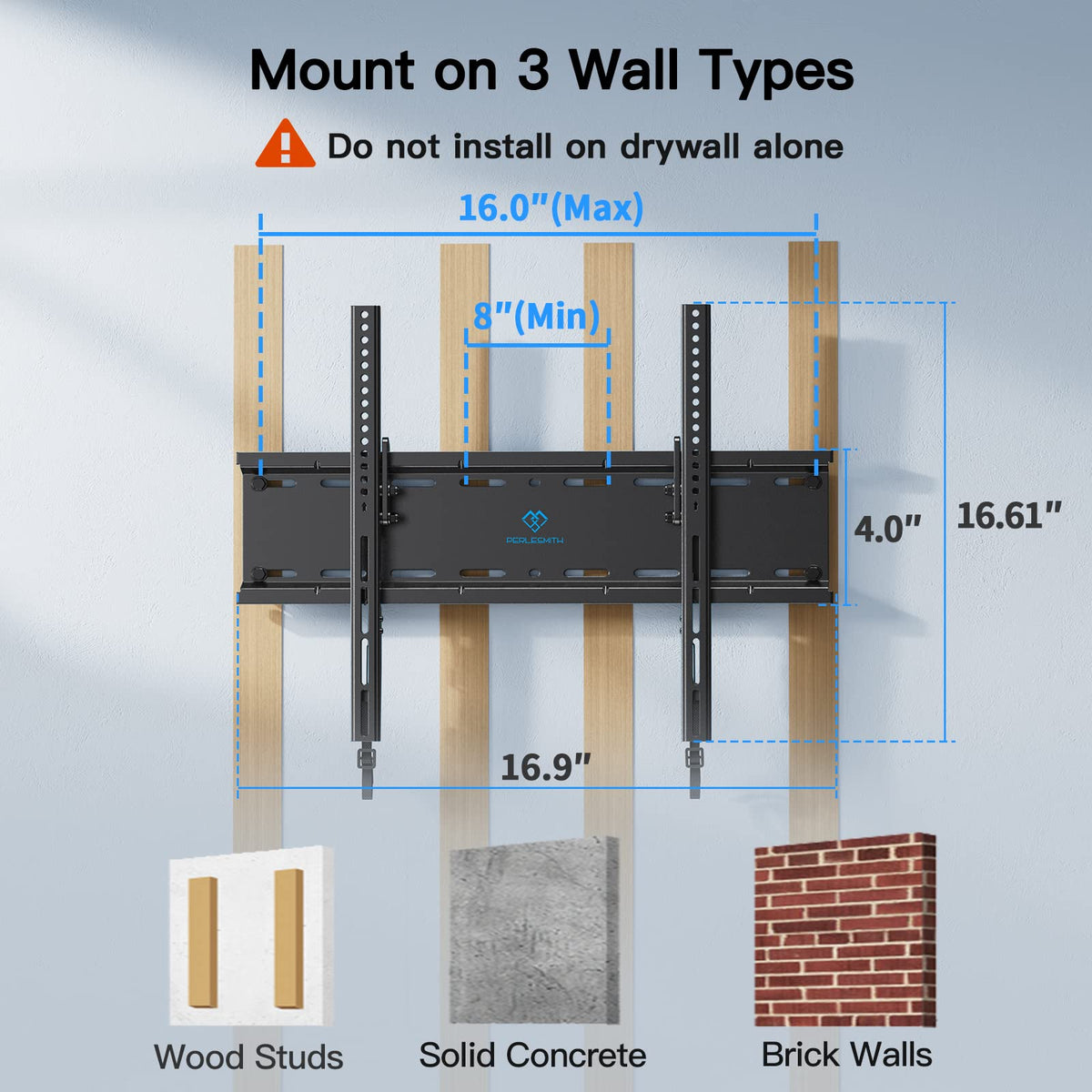 PERLESMITH Tilting TV Wall Mount for 23–60 inch TVs up to 115 lbs