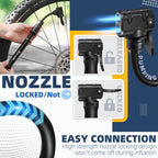 Bicycle Pump Mini Bike Pump Aluminum Alloy Cycle Pump for Presta & Schrader Valve, Portable Lightweight Bike Tyre Pump Fast Tyre Inflation Mini Air Pump For Mountain Road Bike Ball Pump