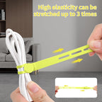 Oligei 25 Pcs Silicone Cable Ties, Cable Ties Reusable, High Elasticity Cord Wraps for Electrical Cords, Cord Organizer for Earphone, Phone Charger(Blue)