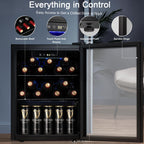Antarctic Star 12 Bottle 48 Can Beverage Refrigerator Cooler - Mini Fridge Glass Door for Beer Soda Drinks or Wine,Freestanding Beverage Fridge for Home and Bar with Adjustable Shelving, 1.3 Cu. Ft.