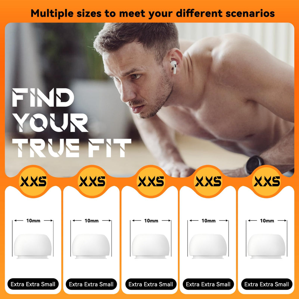 Inesore 4 Pairs Replacement Ear Tips for AirPods Pro 2nd/1st (White)