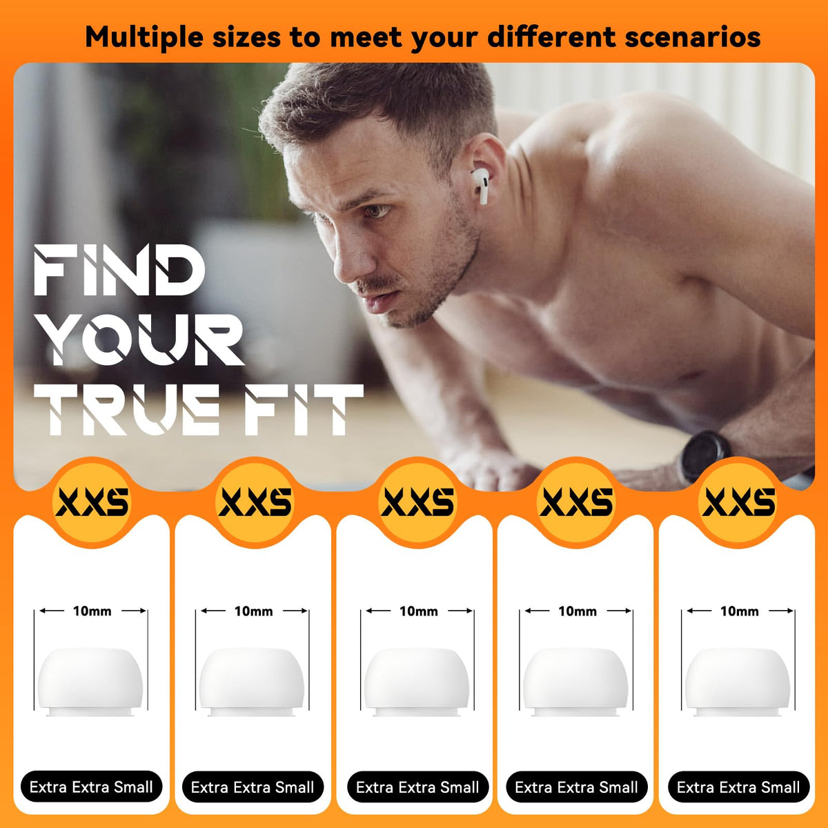 Inesore 4 Pairs Replacement Ear Tips for AirPods Pro 2nd/1st (White)