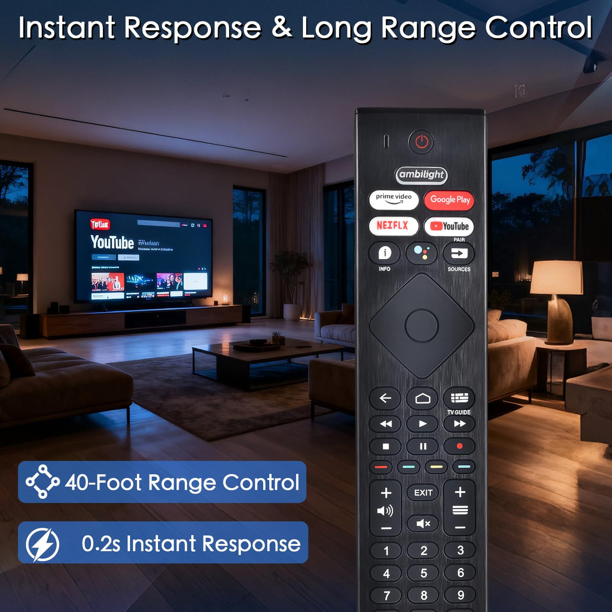 Replacement for Hisense Smart Google TV Voice Remote Control