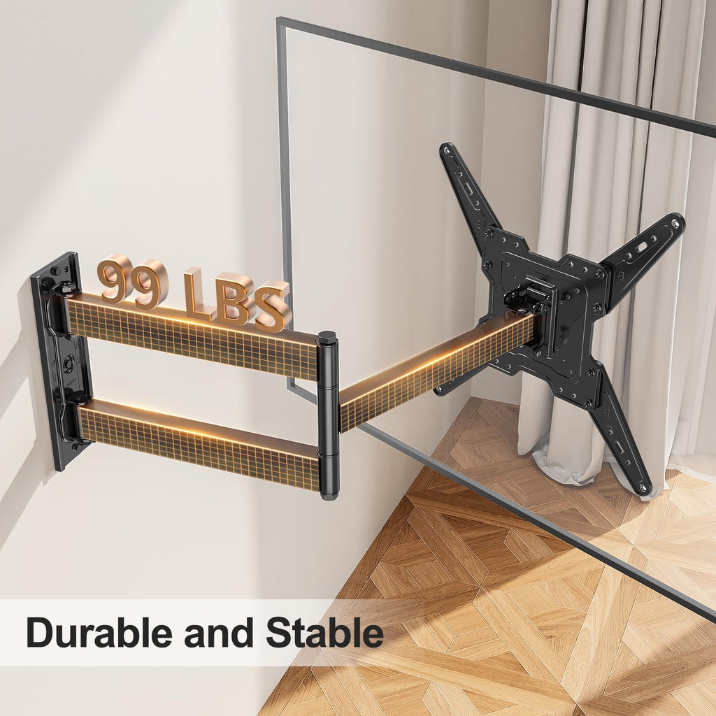 ELIVED Full Motion TV Wall Mount for 26-60" TVs, Max VESA 400x400, 77 lbs.