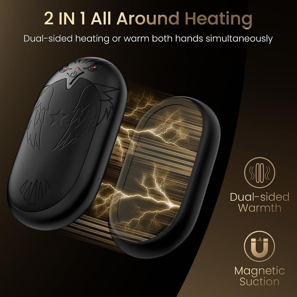 Rechargeable Hand Warmers 2 Pack, 24 Hrs Warmth, Magnetic Electric Heater