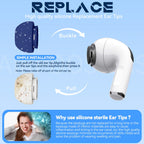 Inesore 4 Pairs Replacement Ear Tips for AirPods Pro 2nd/1st (White)