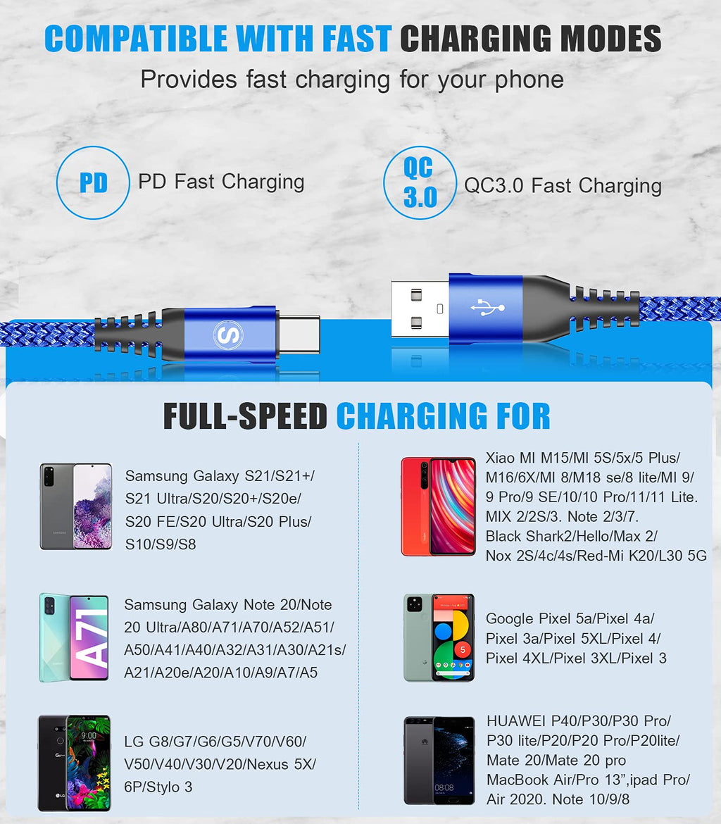 2-Pack 1M USB C Cable 3.1A Fast Car Charger Cable Compatible for iPhone 17 air 16 15 Plus Pro Max, Samsung Flip/Fold 7 6 5 4 3 S26 S25 S24 S10 S20 S21 S22 S23 A16/15/14/13/12 A35/A34 A56/55/54, Pixel