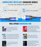 2-Pack 1M USB C Cable 3.1A Fast Car Charger Cable Compatible for iPhone 17 air 16 15 Plus Pro Max, Samsung Flip/Fold 7 6 5 4 3 S26 S25 S24 S10 S20 S21 S22 S23 A16/15/14/13/12 A35/A34 A56/55/54, Pixel