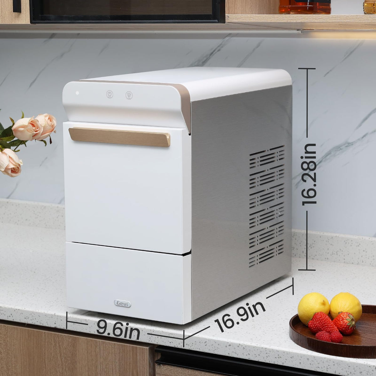 Gevi V2.0 Nugget Ice Maker Countertop,38lbs/Day,Black