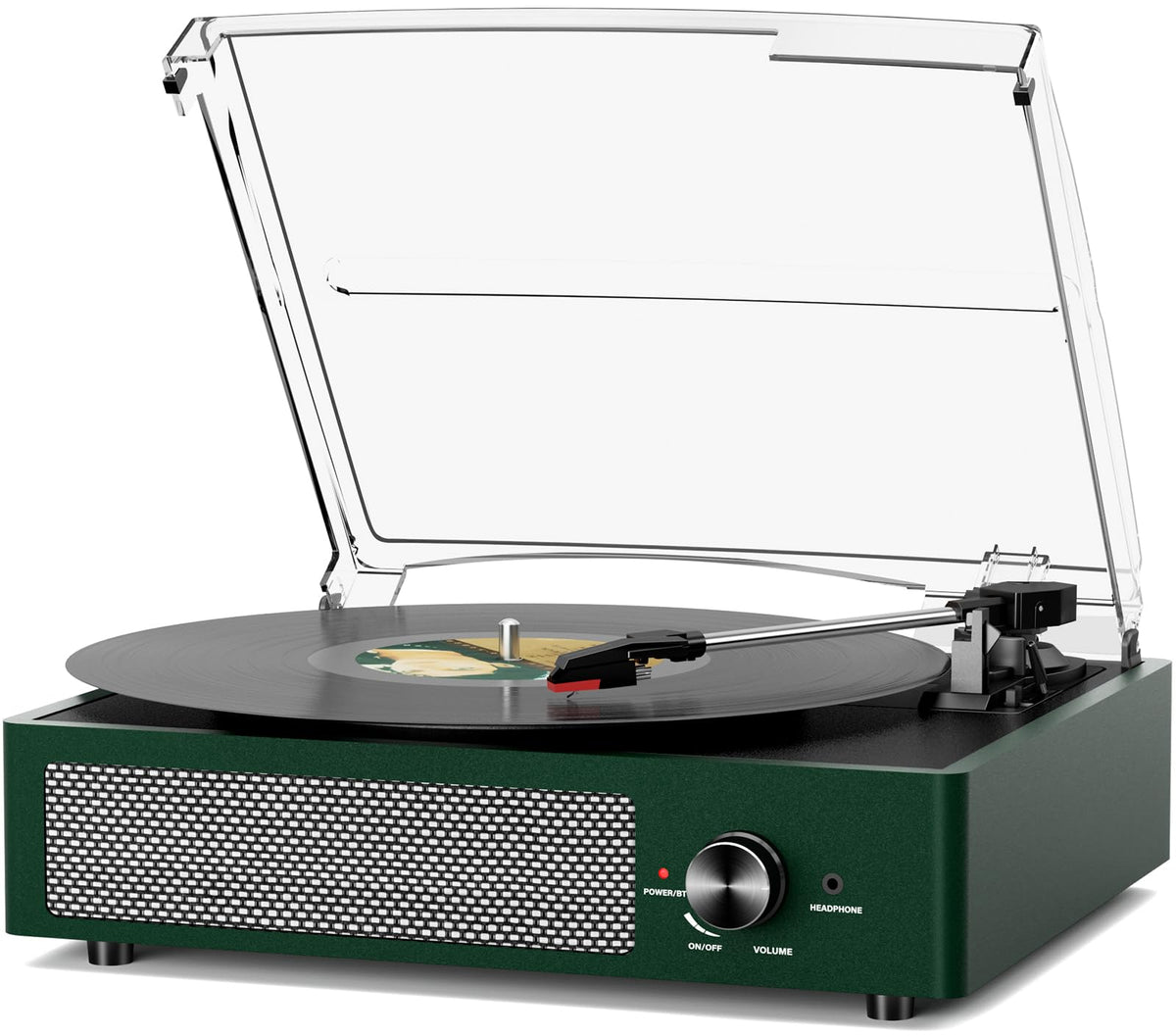 Vinyl Record Player Turntable with Built-in Bluetooth Receiver & 2 Stereo Speakers, 3 Speed 3 Size Portable Retro Record Player for Entertainment and Home Decoration