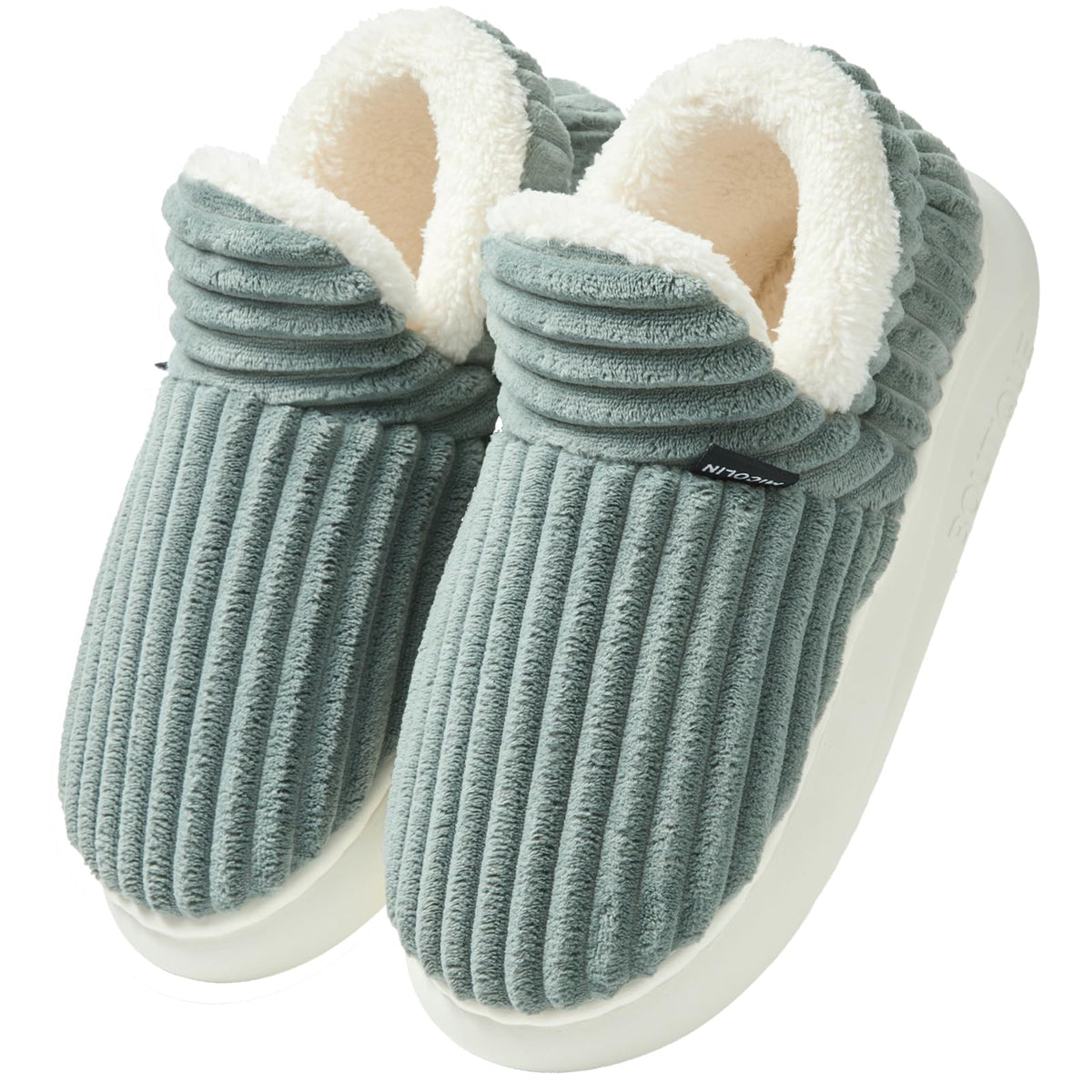 Misolin Slippers Women Clouds Bootie Corduroy Memory Foam Warm House Shoes