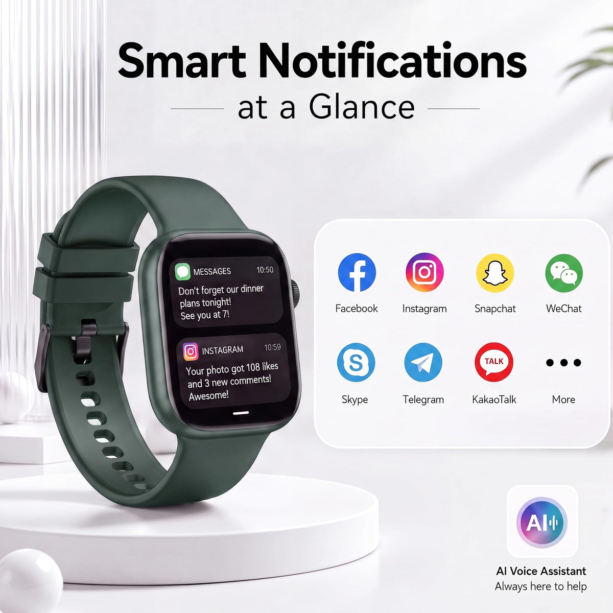 Smart Watch for Women, Bluetooth Answer/Make Calls, 1.83"HD Screen