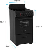 Avanti 20-Inch Freestanding Electric Range with Ceramic Glass Cooktop, in Black (CERU200P1B)