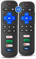 2-Pack Replacement Remote for Roku TV, Compatible with TCL, Onn, Hisense, Sharp, Philips, RCA, Insignia and Other Roku TVs, No Setup Required