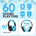 JoySpark Kids Bluetooth Headphones Over-Ear, 60Hrs, Built-in Mic-Purple