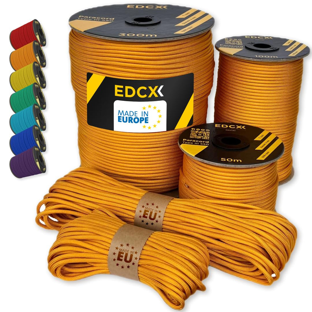 Paracord 550 4mm, 35+ Solid Colors (10m, 15m, 30m, 50m, 100m, 300m)