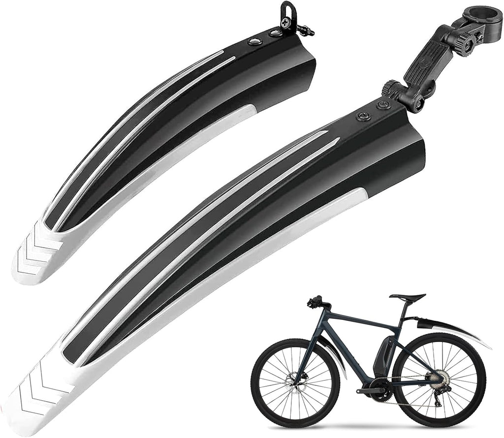 Bike Mudguard Set, Portable Adjustable Road Mountain Bike Bicycle Cycling Tires Front and Rear Mud Guard Fenders for MTB Mountain Road Bike
