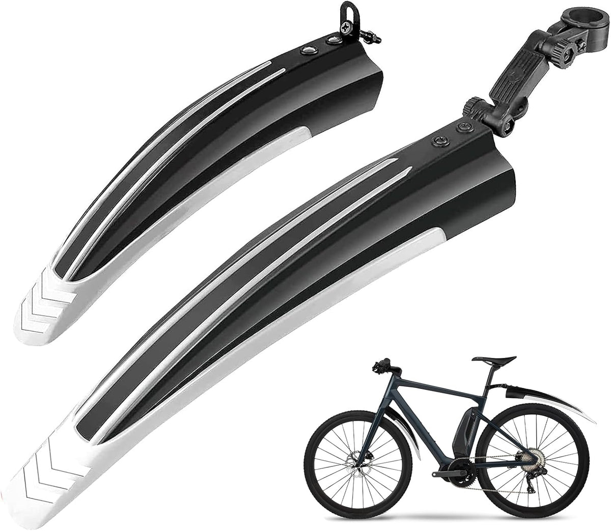 Bike Mudguard Set, Portable Adjustable Road Mountain Bike Bicycle Cycling Tires Front and Rear Mud Guard Fenders for MTB Mountain Road Bike