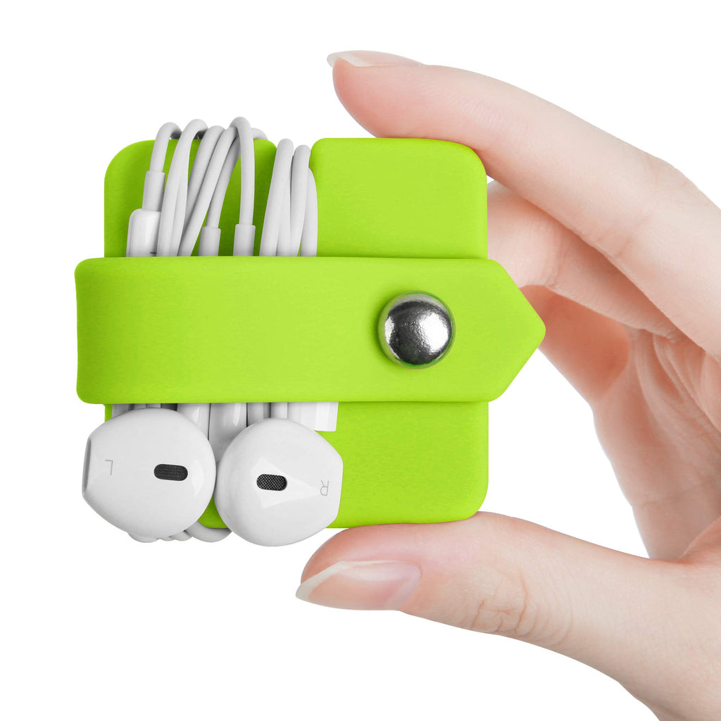 Portable Electronic Device Cover Cord Organizer for Earphones, Yellow