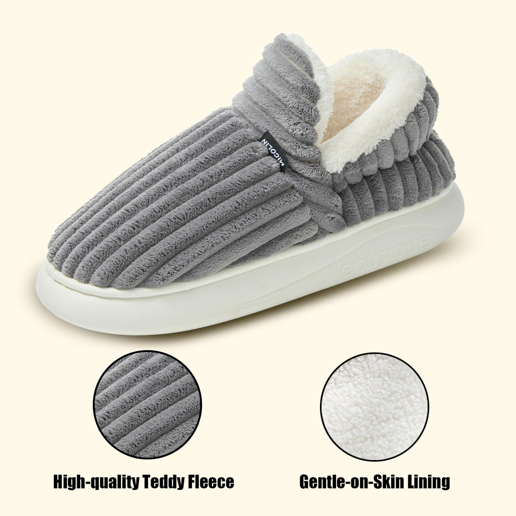Misolin Slippers Women Clouds Bootie Corduroy Memory Foam Warm House Shoes
