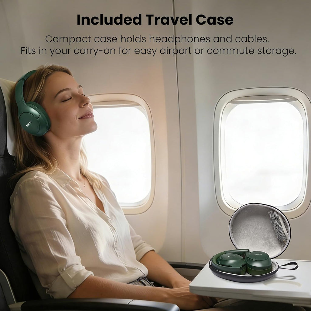 TOZO HT3 Hybrid Noise Cancelling Wireless Headphones, 90H Over Ear Headset