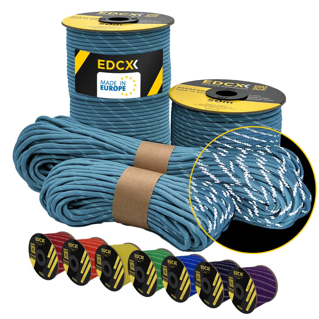 Paracord 550 4mm, 35+ Solid Colors (10m, 15m, 30m, 50m, 100m, 300m)