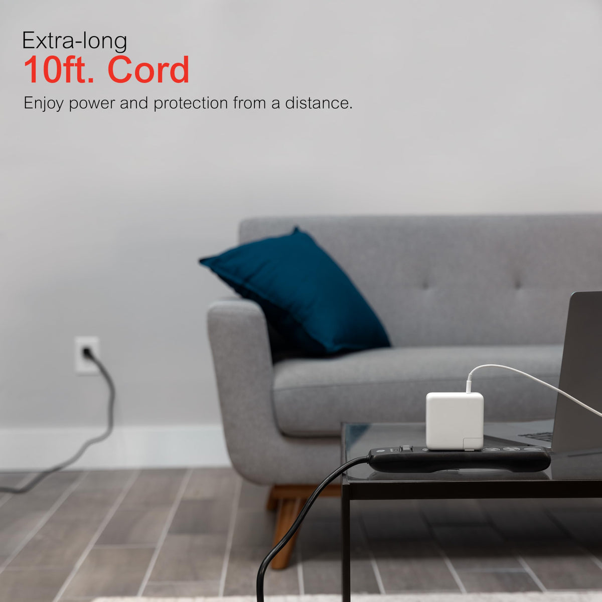 GE Surge Protector Power Strip, 6 Ft Extension Cord, 6 Outlet Extender
