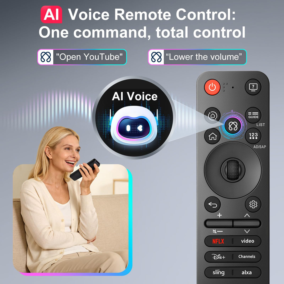 Universal-TV-Remote-Control for Samsung LG Vizio Roku TCL Hisense Sony TVs