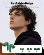 Wireless Earbuds, Bluetooth 5.4 Headphones Bass Stereo/Clear Calls, White