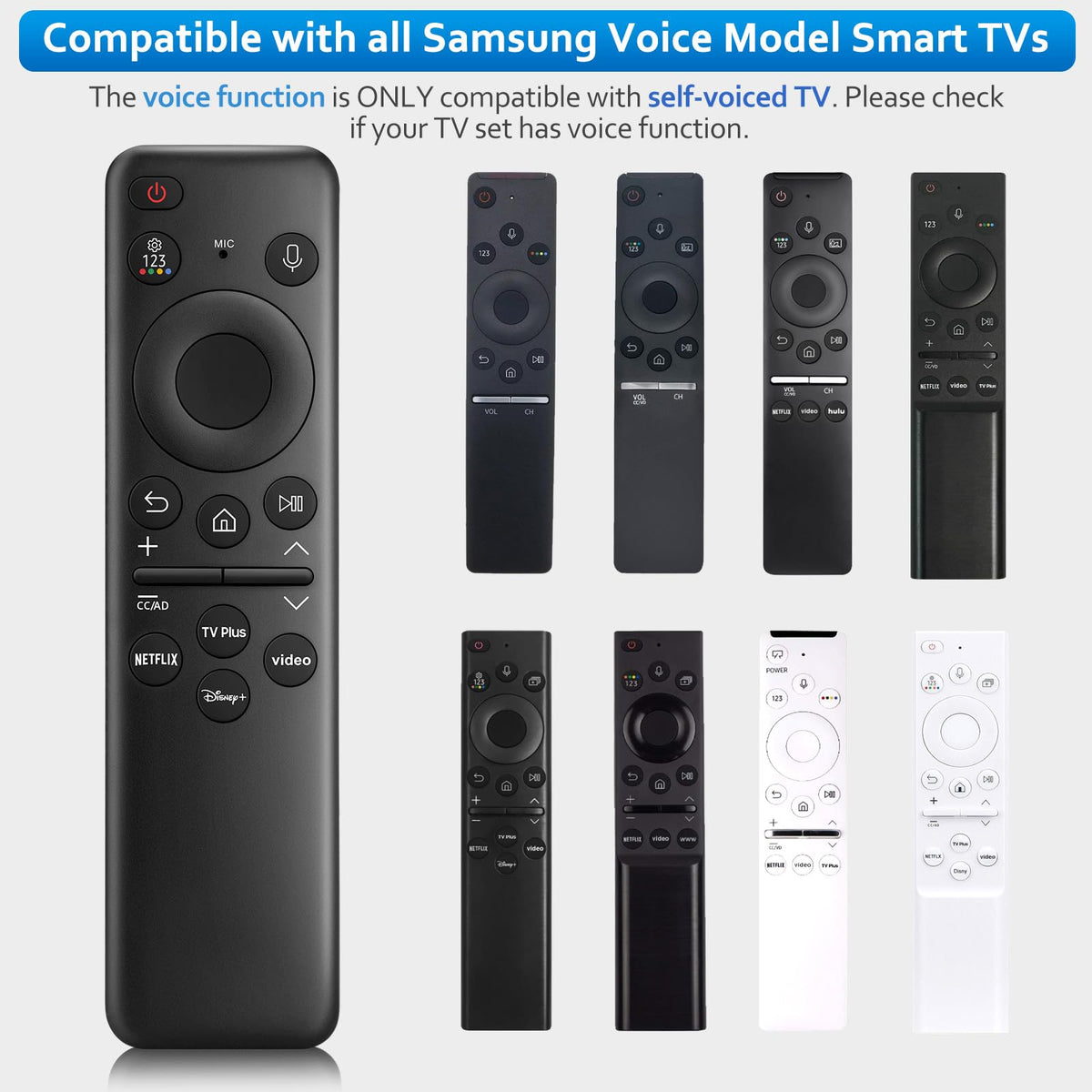 Universal for Samsung-TV-Remote-Control Replacement,Compatible with All Samsung Smart Frame Curved QLED TVs