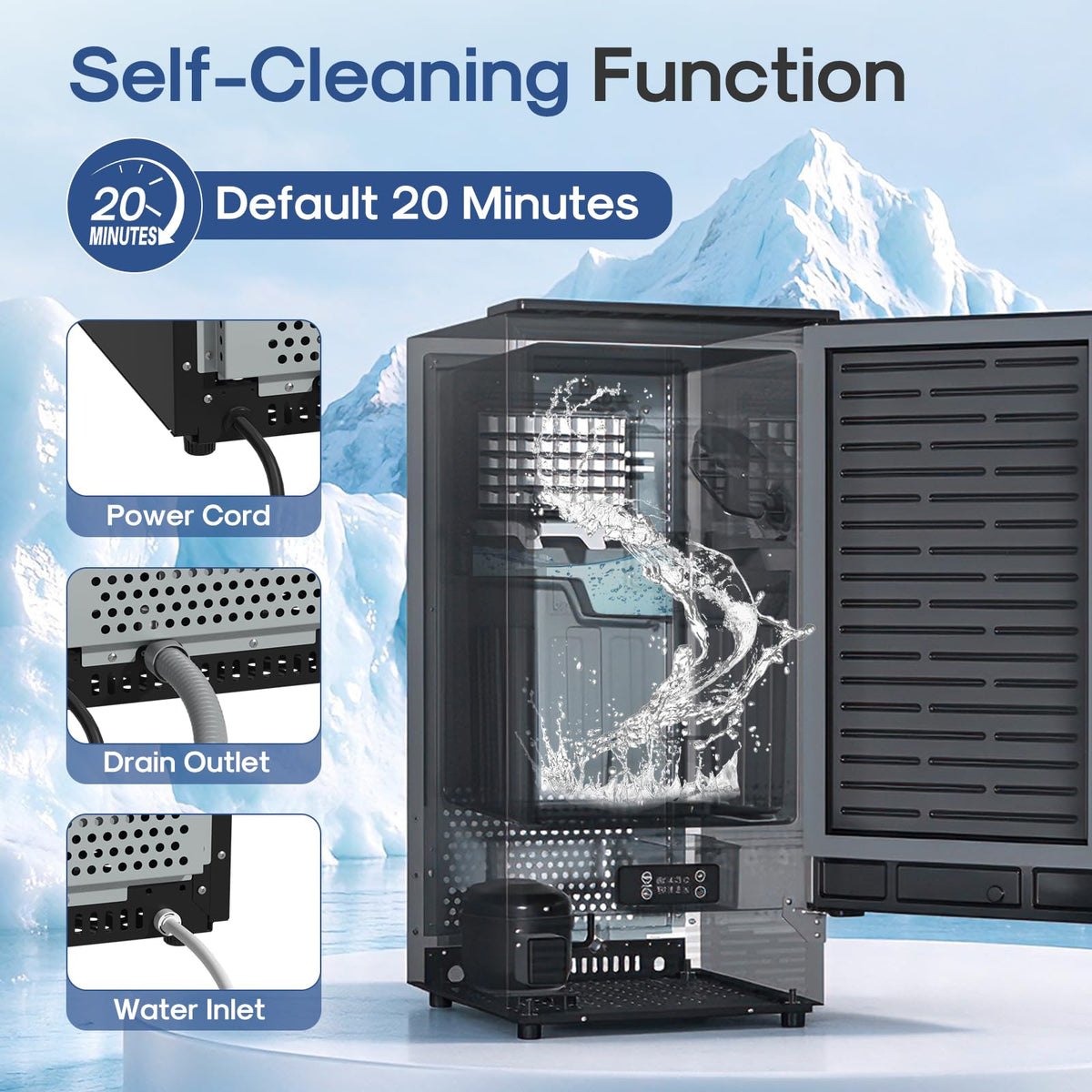 ICEPURE Nugget Ice Makers Countertop with App, Portable Ice Machine