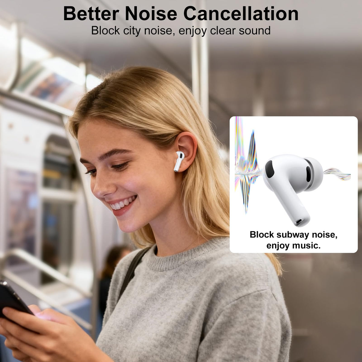 3 Pairs Replacement Ear Tips for AirPods Pro 2nd & 1st(Small, Black)
