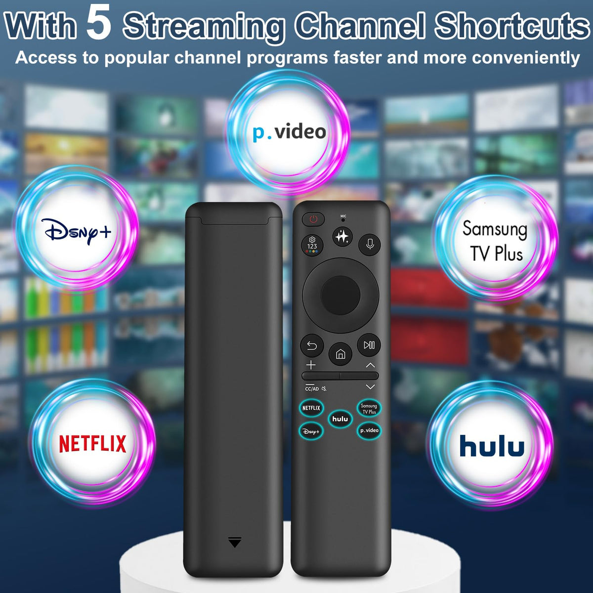 Universal Remote for All Samsung TV Remote, Replacement Compatible with All Samsung LED, LCD, QLED, HDTV, 3D Series Smart TVs (BN59-01259B)