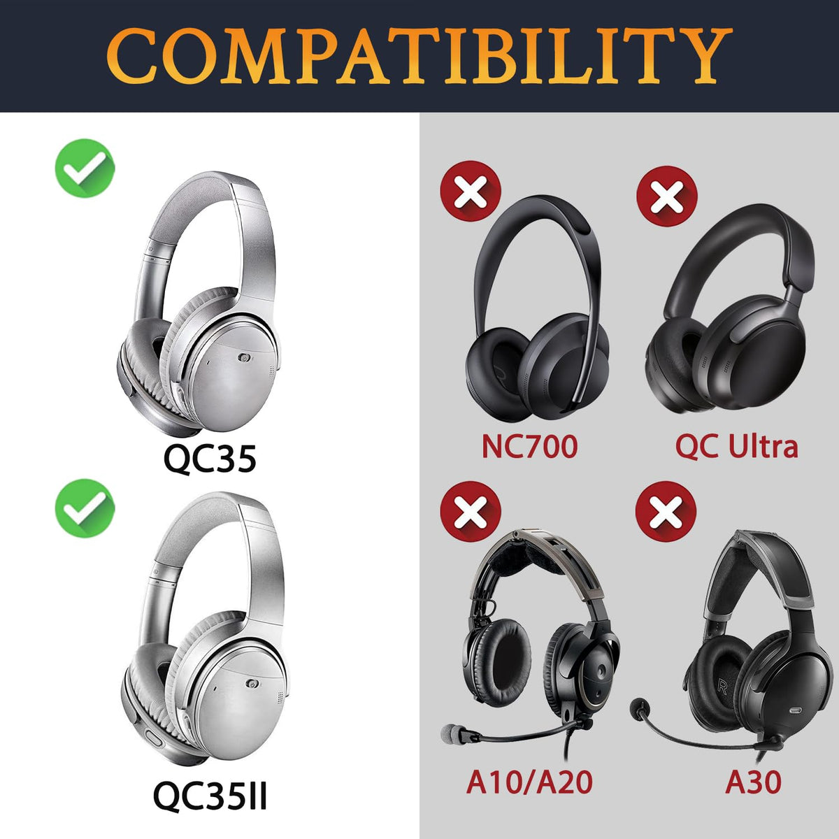 SoloWIT Earpads for Bose QC35 & QC35 ii - Brilliant Blue