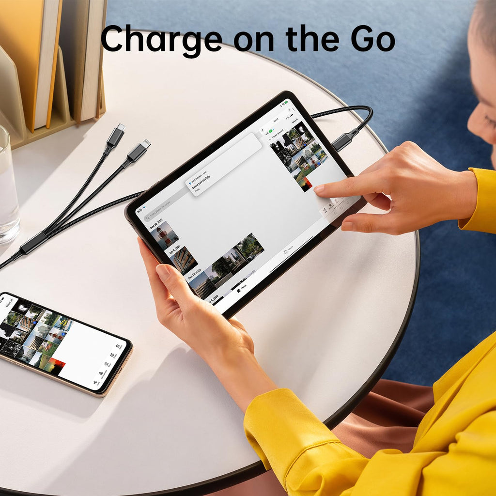 Multi Charging Cable 2 Packs 4FT,3A 3 in 1 Charging Cord for iPhone,Samsung