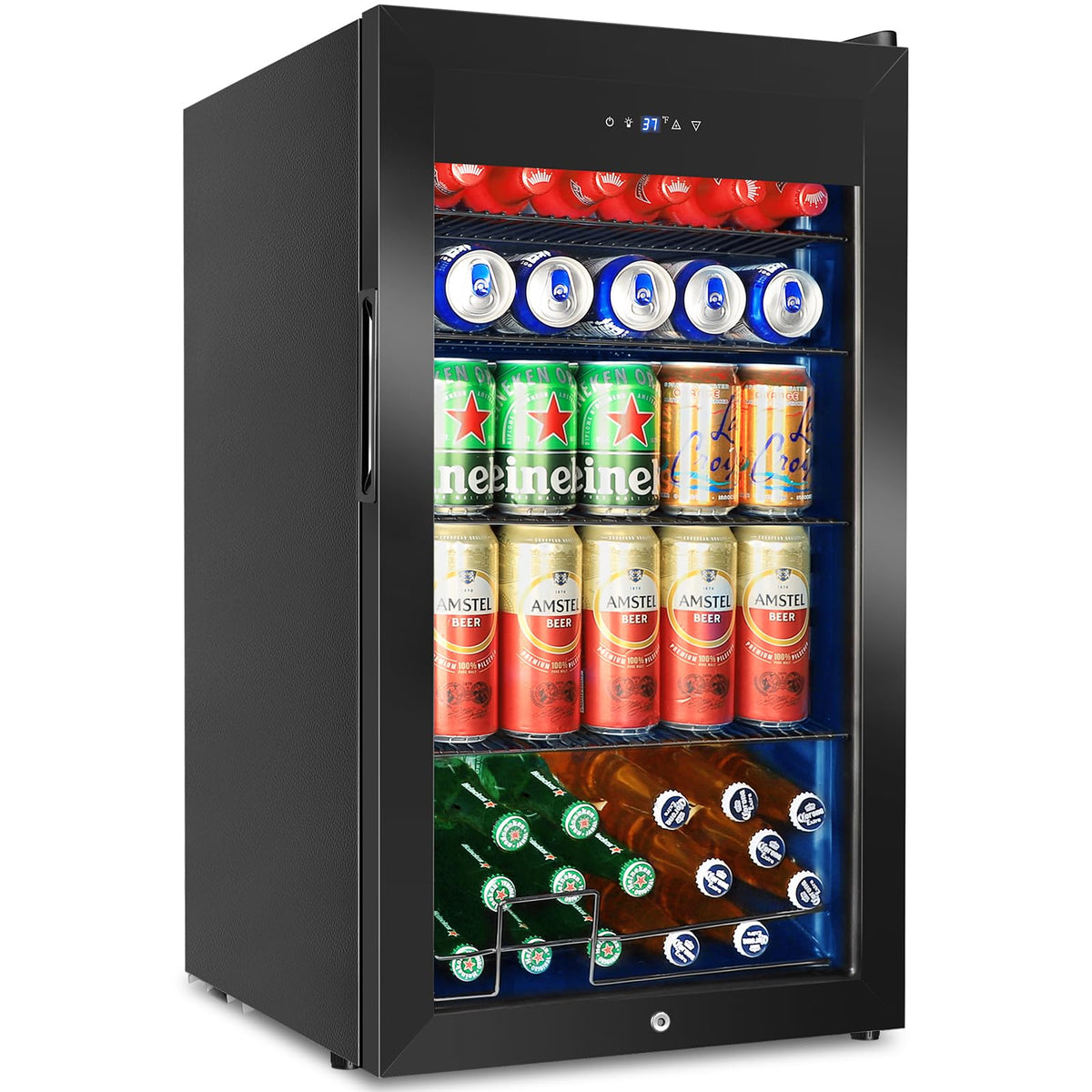 24" Dual Zone Wine and Beverage Refrigerator, Under Counter with Glass Door