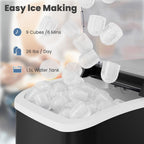 DUMOS Countertop Ice Maker with Handle, Portable Ice Machine