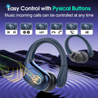 Aptkdoe Wireless Earbuds 75H Bluetooth 5.4 Sport Headphones with Earhooks