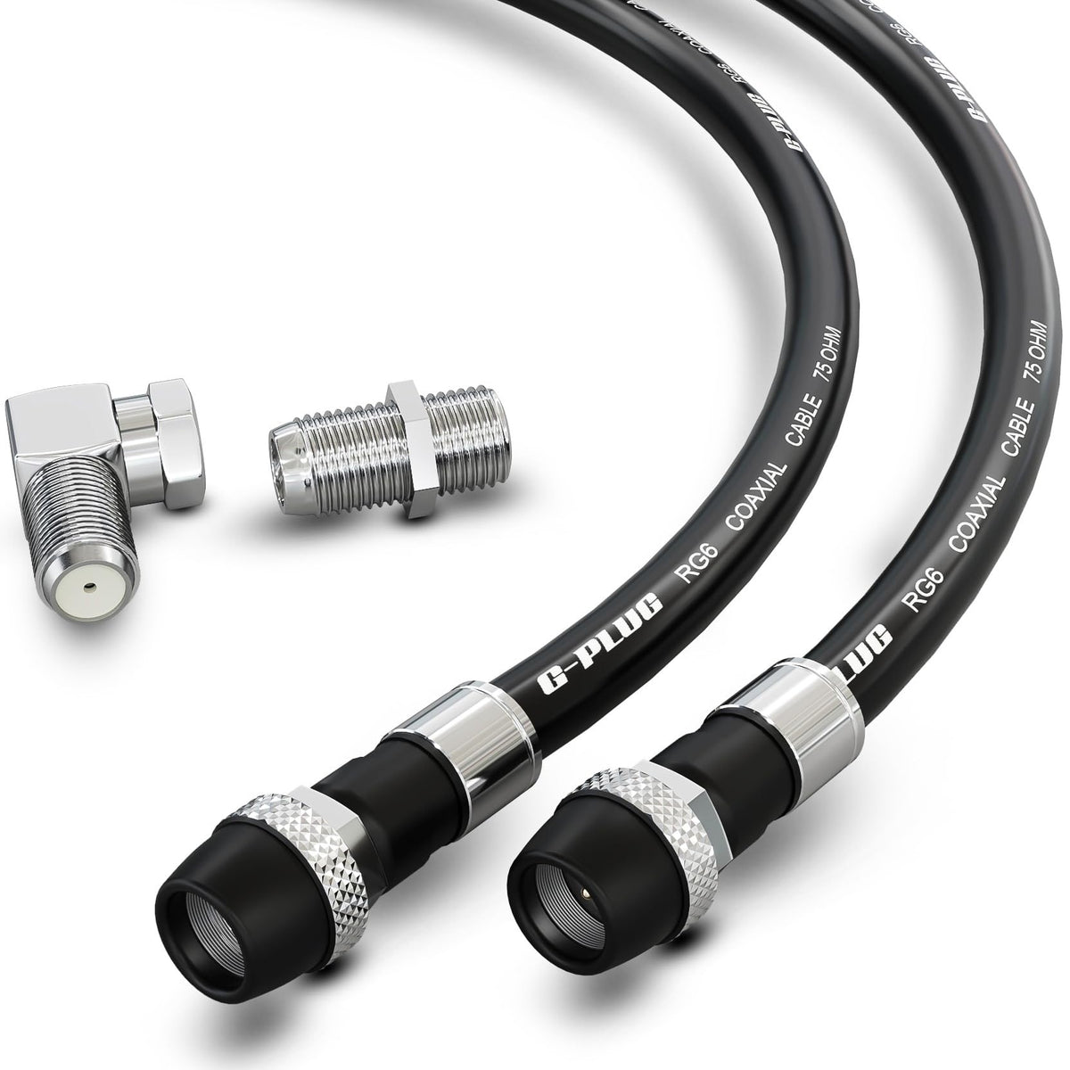 G-PLUG 40FT RG6 Coaxial Cable Extender - Coax Cable Cord, Triple Shielded