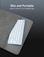 TECKNET 2.4G Wireless Compact Mini Keyboard, UK Layout, White
