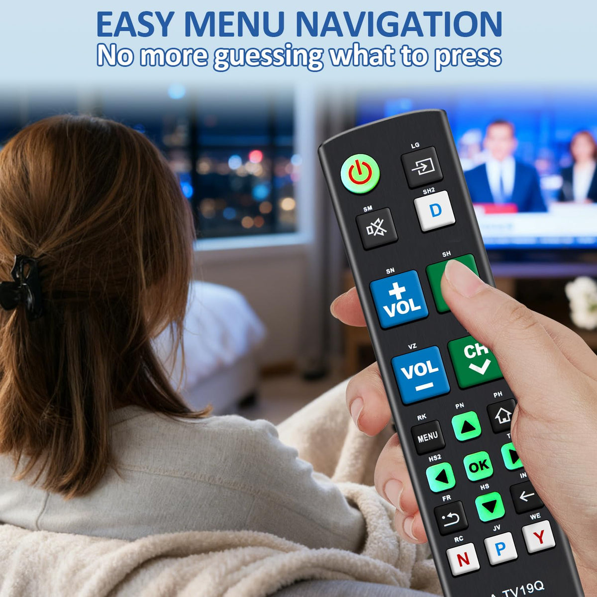 Universal Remote for All Samsung TV Remote, Replacement Compatible with All Samsung LED, LCD, QLED, HDTV, 3D Series Smart TVs (BN59-01259B)