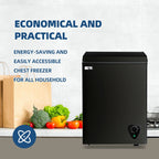 Chest Freezer 3.5 Cu.Ft Small Deep Freezer Top Door Mini Freezer with Removable Basket, Low Noise, 7 Adjustable Temperature and Energy Saving Perfect for Home Garage Basement Dorm or Apartment