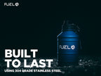 Fuel24 Stainless Steel Jug - 1.3 or 2.2 Litre Water Bottle - Extra Strong, BPA Free, Leak Proof - Large Gym Sports Bottle, 1.3L, 2.2L, Metal Bottle - Colour Options