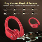 HAOYUYAN Wireless Earbuds, Sports Bluetooth Headphones, 80Hrs Playtime Ear Buds with LED Power Display, Noise Canceling Headset, IPX7 Waterproof Earphones for Workout/Running (Camel)