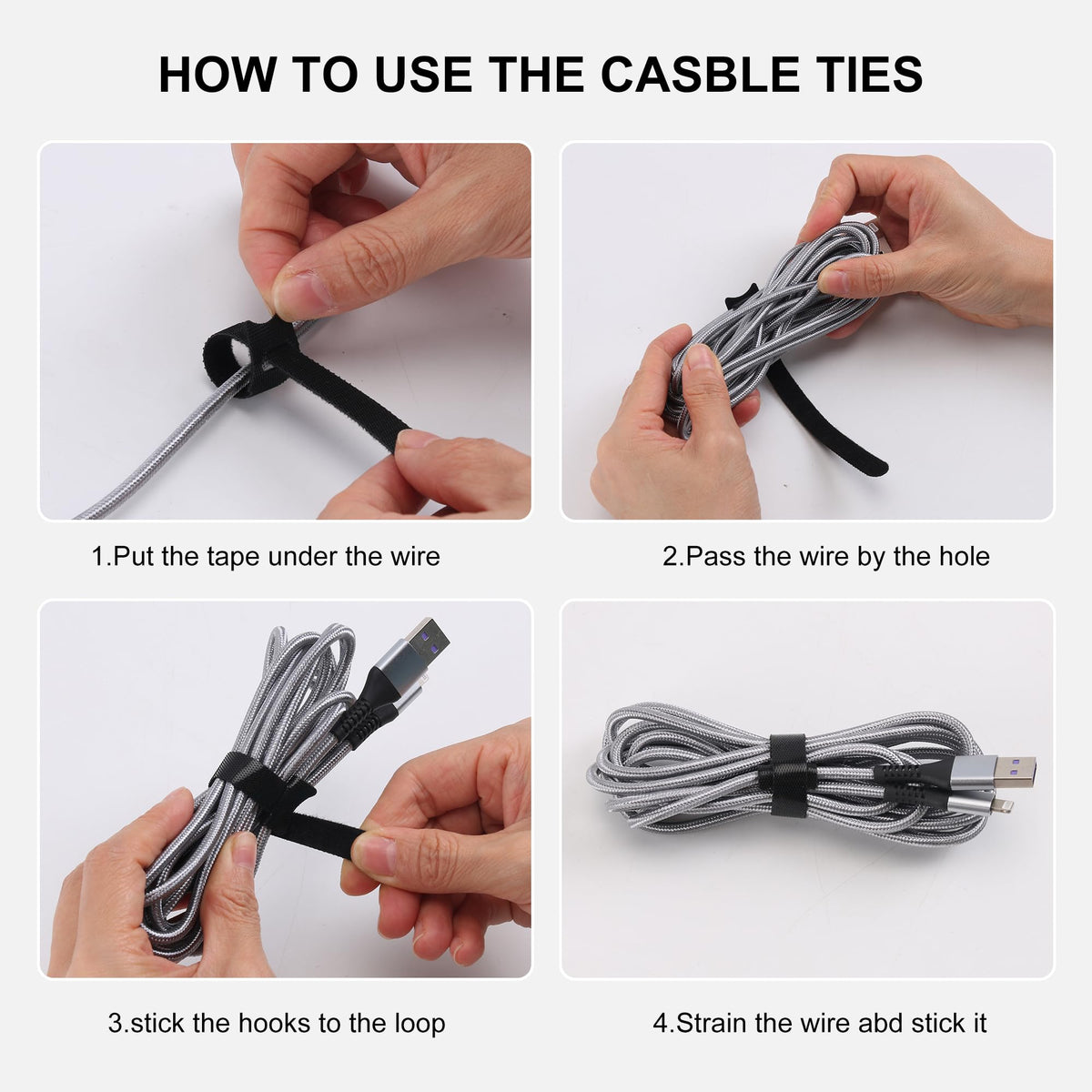Nettbe 60 PCS 6 Inch Adjustable Cable Ties, Reusable Cord Management Straps