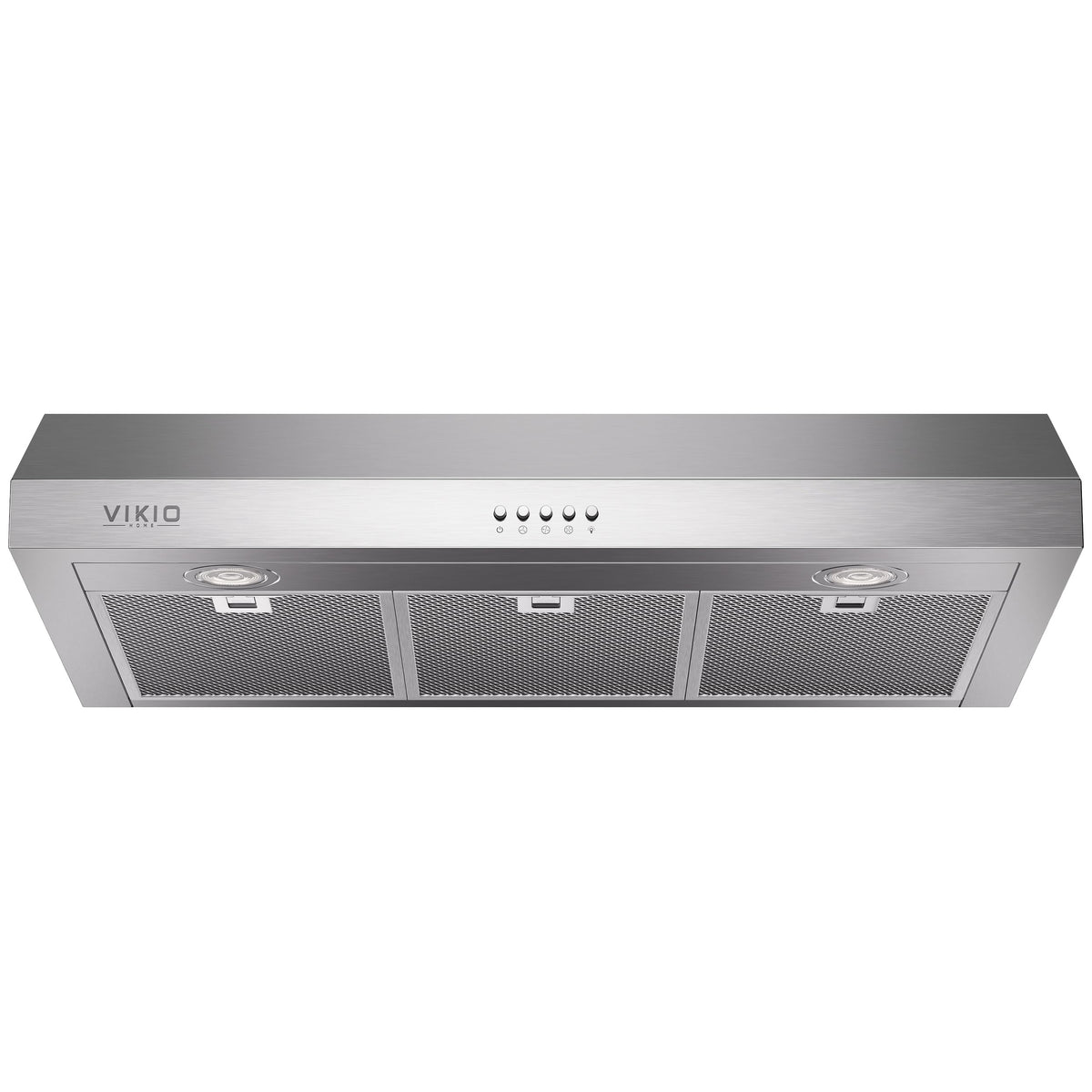 VIKIO HOME Under Cabinet Range Hood 30 Inch, 1200 CFM Dual-Motor Kitchen Vent with LED Lights, Button Control, Ducted Stainless Steel Vent Hood, Reusable 5-Layer Aluminum Filters, Black