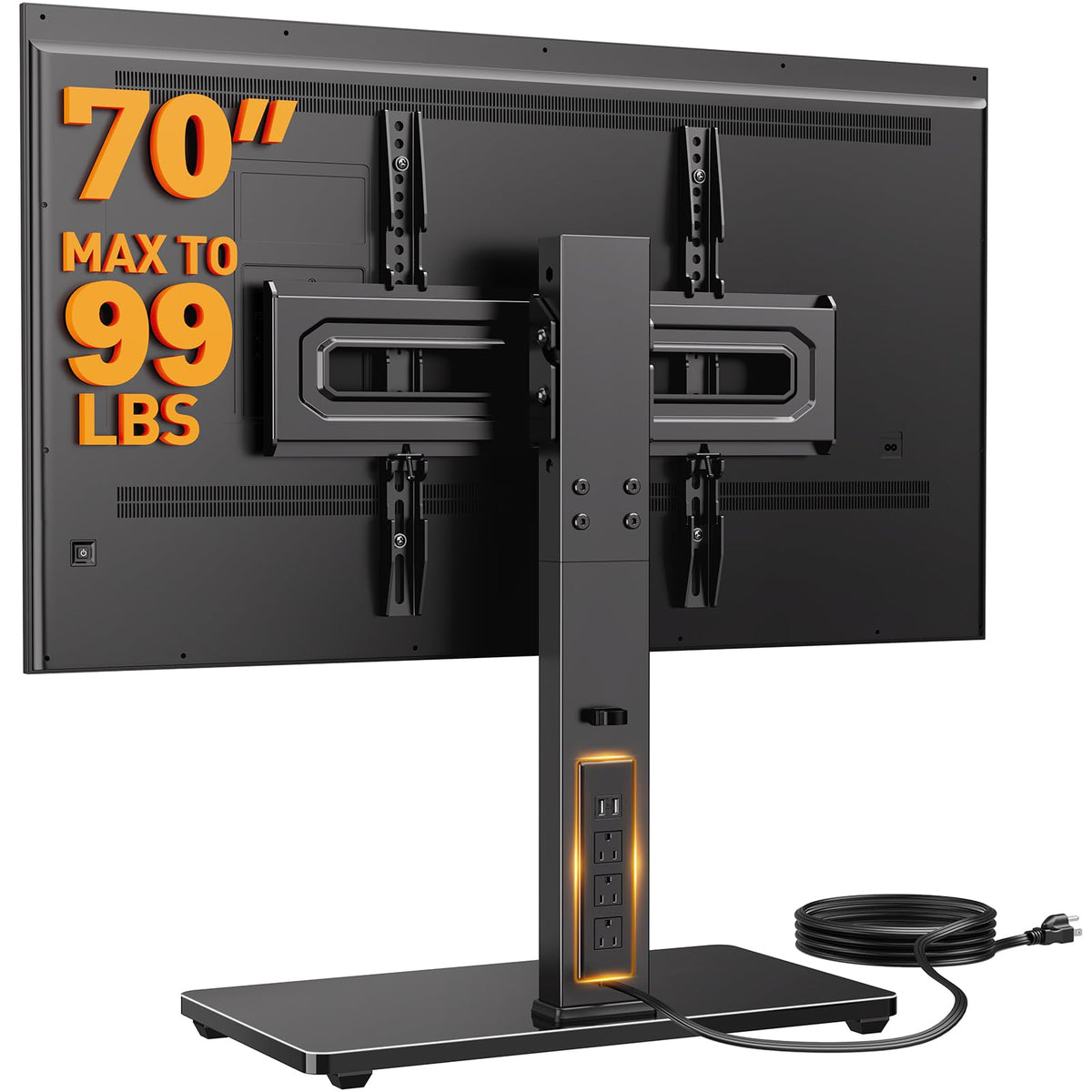 Perlegear Universal Swivel TV Stand Base for 32–70 inch TVs to 99lbs