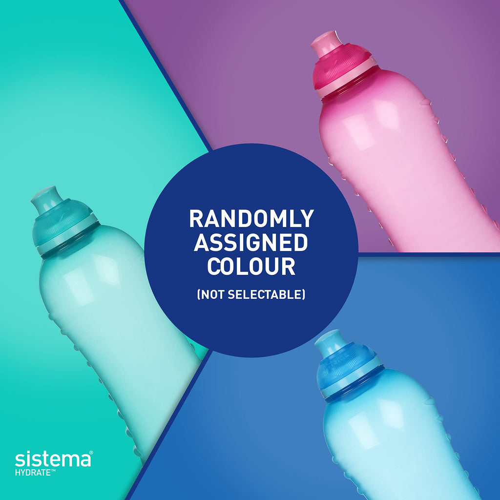 Sistema Squeeze Twist 'n' Sip Sports Water Bottles | 460 ml | Leakproof Kids Water Bottles | BPA-Free | Blue | 4 Count